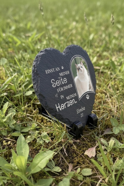 Personalisierter Gedenkstein für Katzen – mit Foto, Name & Datum