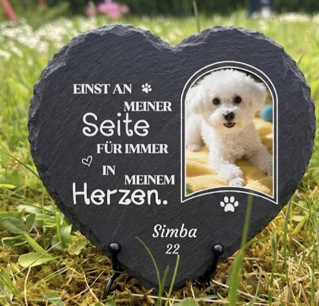 Personalisierter Gedenkstein für Hunde – mit Foto, Name & Datum