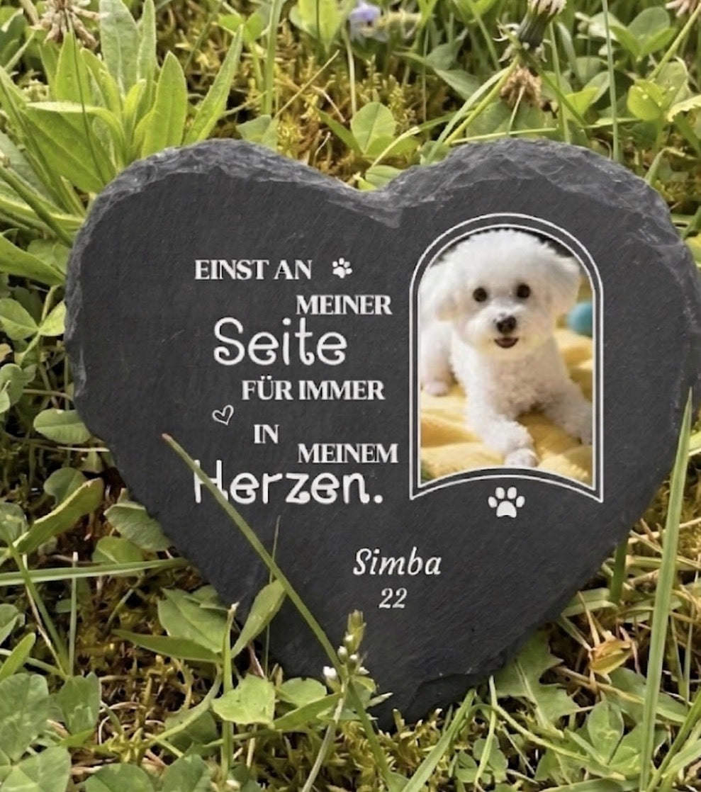 Personalisierter Gedenkstein für Hunde – mit Foto, Name & Datum