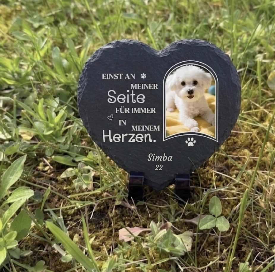 Personalisierter Gedenkstein für Hunde – mit Foto, Name & Datum