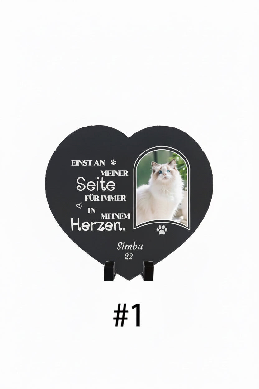 Personalisierter Gedenkstein für Katzen – mit Foto, Name & Datum