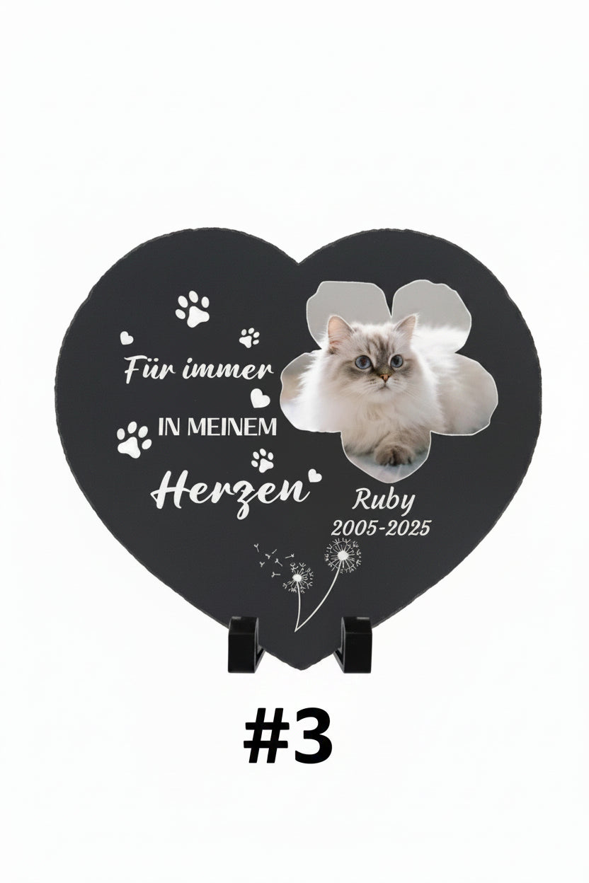 Personalisierter Gedenkstein für Katzen – mit Foto, Name & Datum