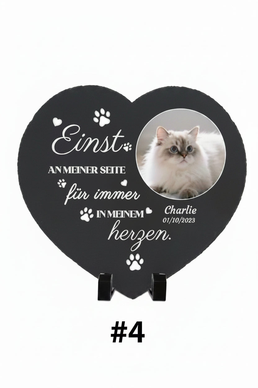 Personalisierter Gedenkstein für Katzen – mit Foto, Name & Datum