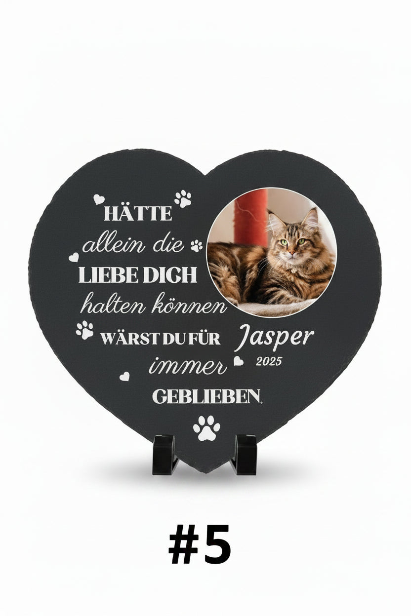 Personalisierter Gedenkstein für Katzen – mit Foto, Name & Datum