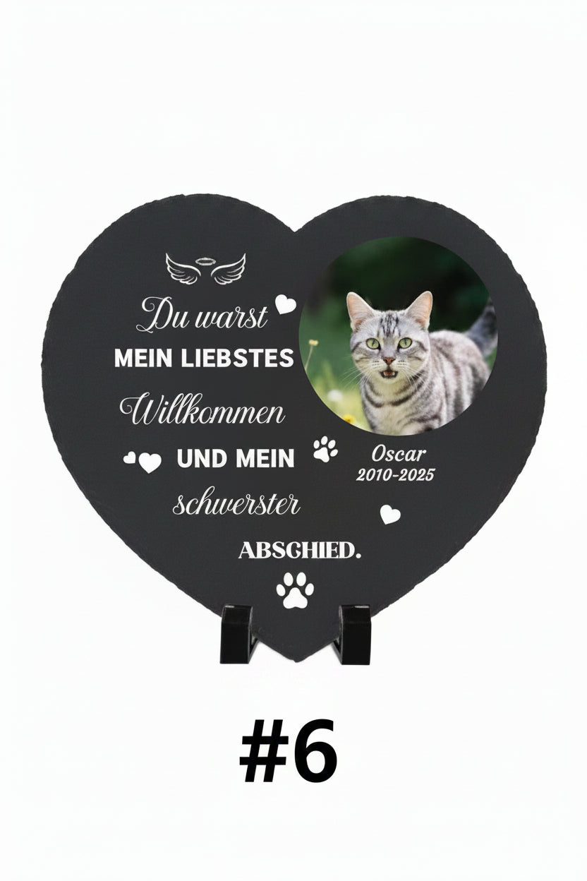 Personalisierter Gedenkstein für Katzen – mit Foto, Name & Datum