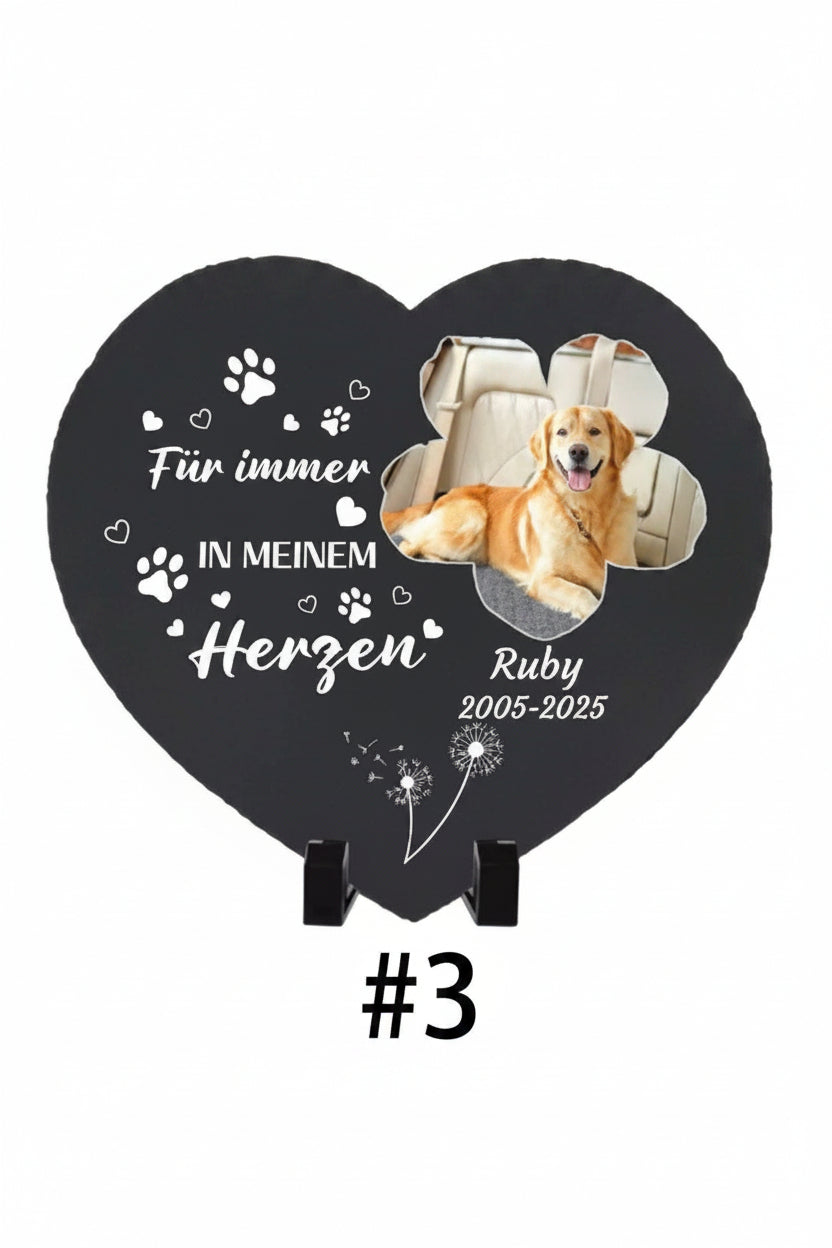 Personalisierter Gedenkstein für Hunde – mit Foto, Name & Datum