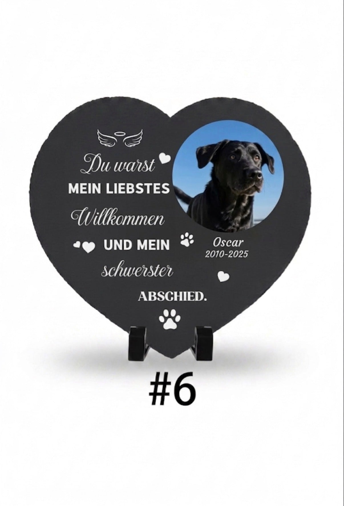 Personalisierter Gedenkstein für Hunde – mit Foto, Name & Datum