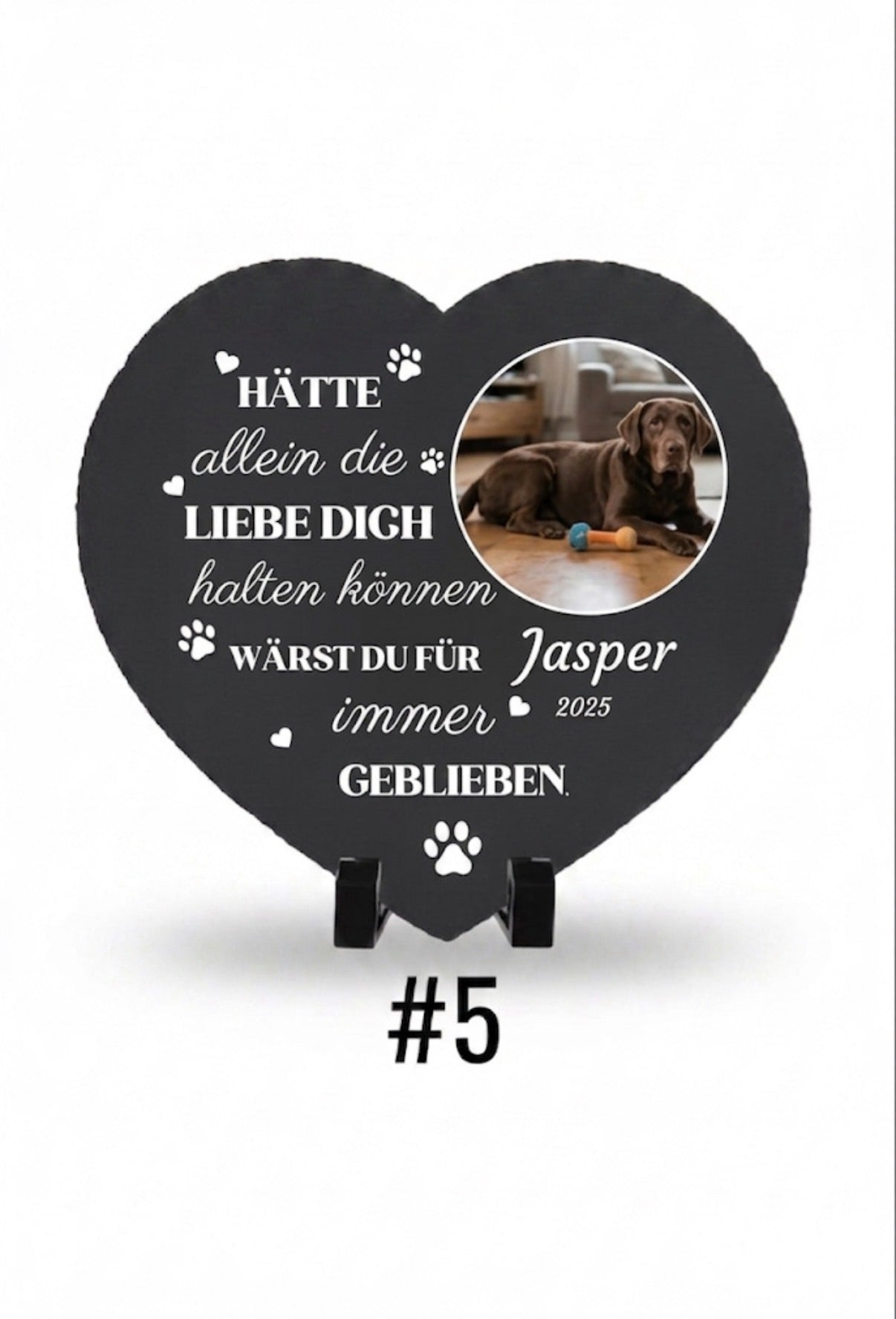 Personalisierter Gedenkstein für Hunde – mit Foto, Name & Datum
