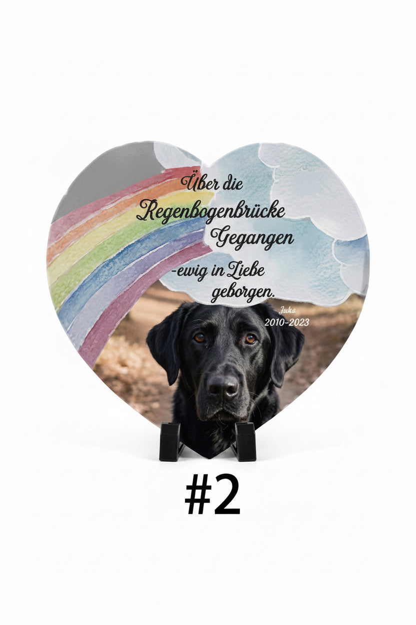 Personalisierter Gedenkstein für Hunde – mit Foto, Name & Datum